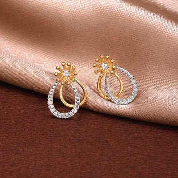 Sparkly Bloom Diamond Stud Earrings