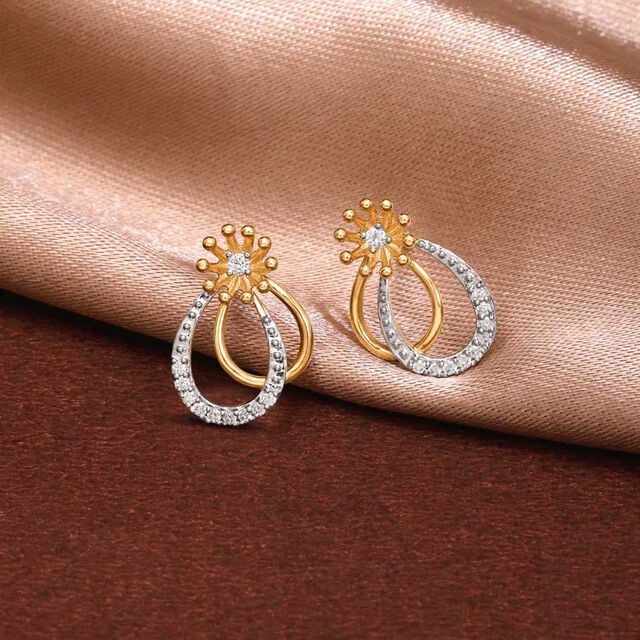 Sparkly Bloom Diamond Stud Earrings