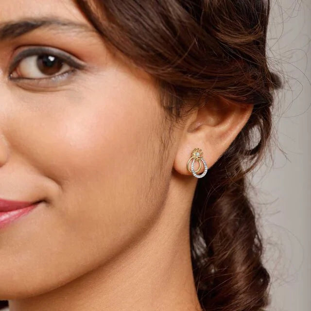 Sparkly Bloom Diamond Stud Earrings