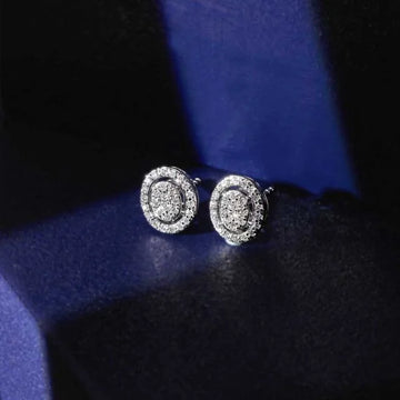 Dazzling Oval Diamond Stud Earrings