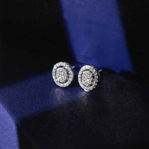 Dazzling Oval Diamond Stud Earrings