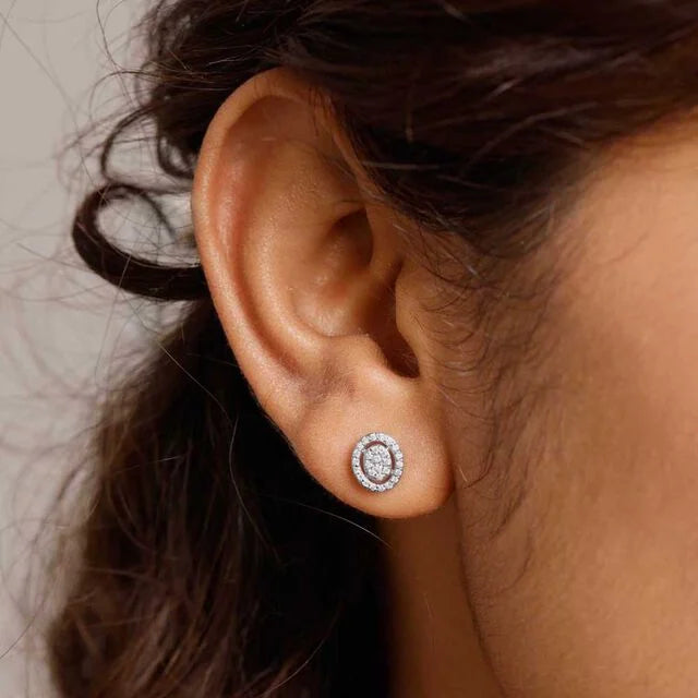 Dazzling Oval Diamond Stud Earrings