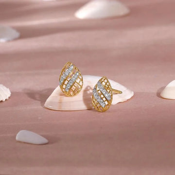 Radiant Curve Diamond Stud Earrings