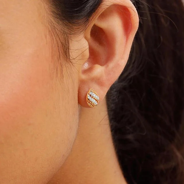 Radiant Curve Diamond Stud Earrings