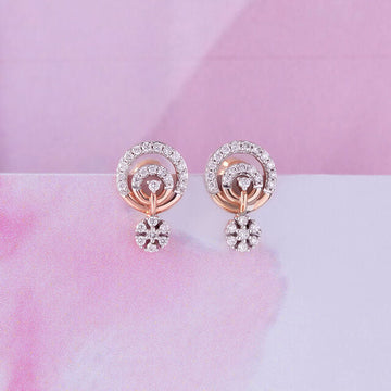 Radiant Cascade Gold & Diamond Stud Earrings