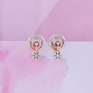 Radiant Cascade Gold & Diamond Stud Earrings