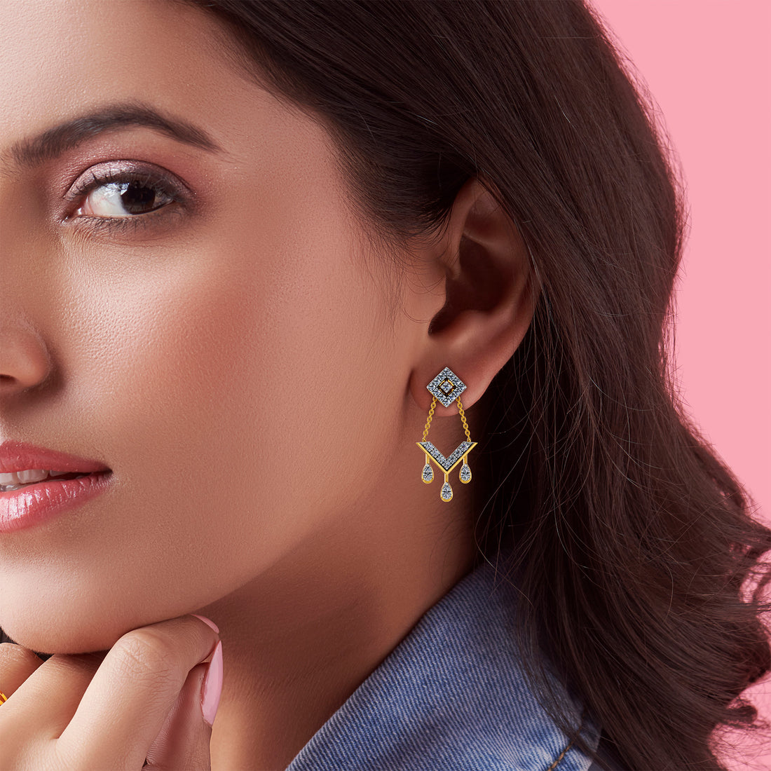 Chevron Diamond Earring