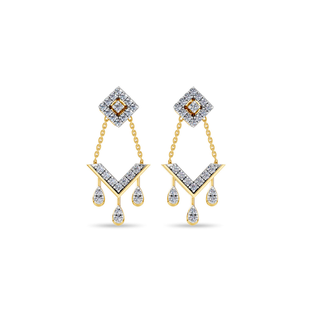 Chevron Diamond Earring