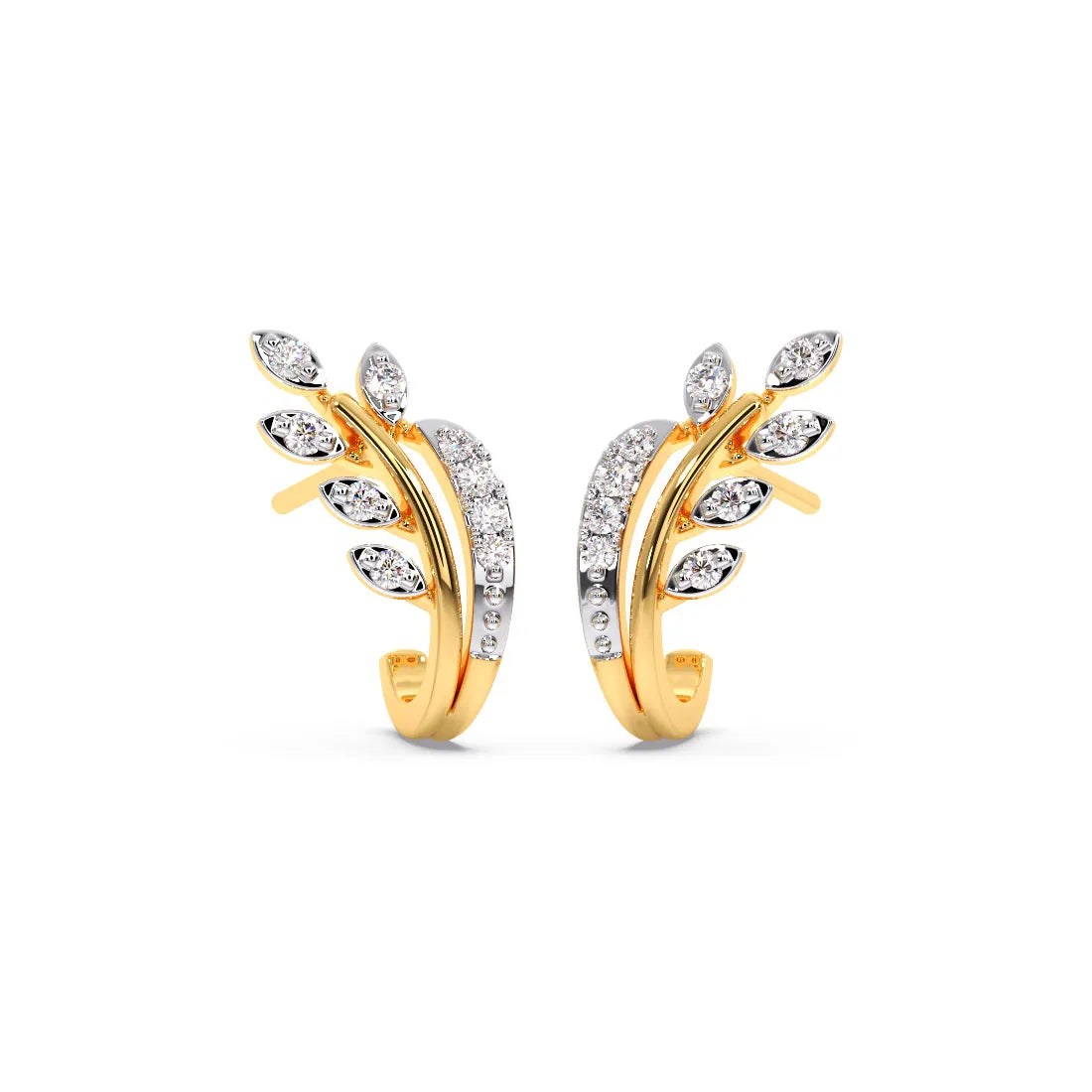 Floral Glory Diamond Hoop Earrings
